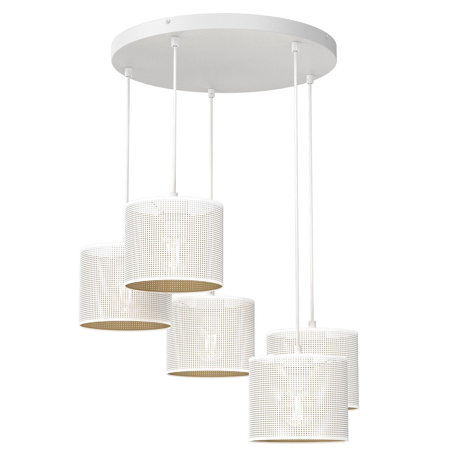 Suspension en blanc or Ø58 cm E27 Loft 5-flamme