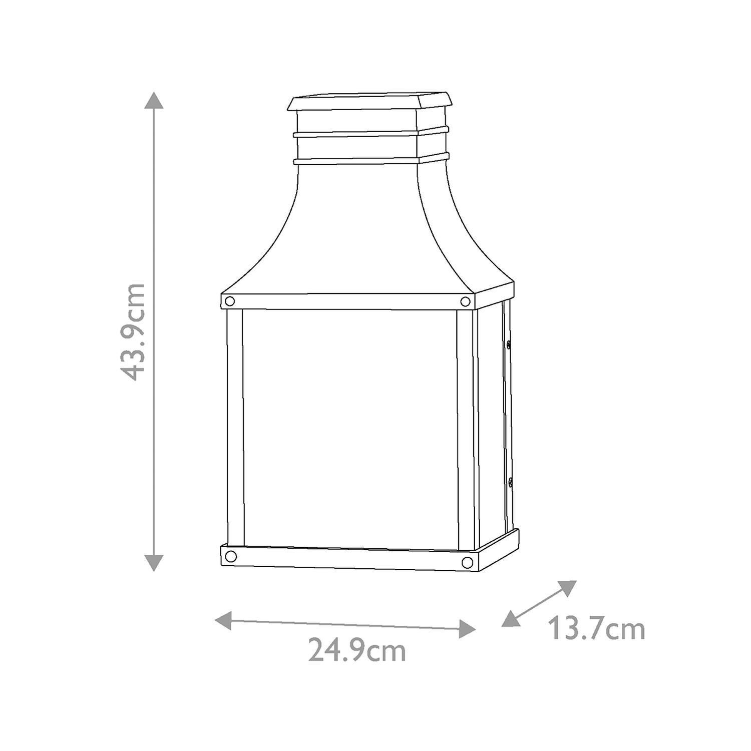 Lampe d'extérieur Mur Vintage H : 44 cm IP44 noir antique 2x E14