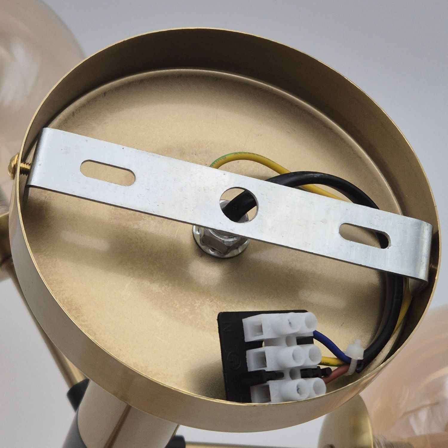 Lampe de plafonnier élégante verre G9 L:54 cm boules en or Lampe de plafonnier élégante verre G9 L:54 cm boules en or