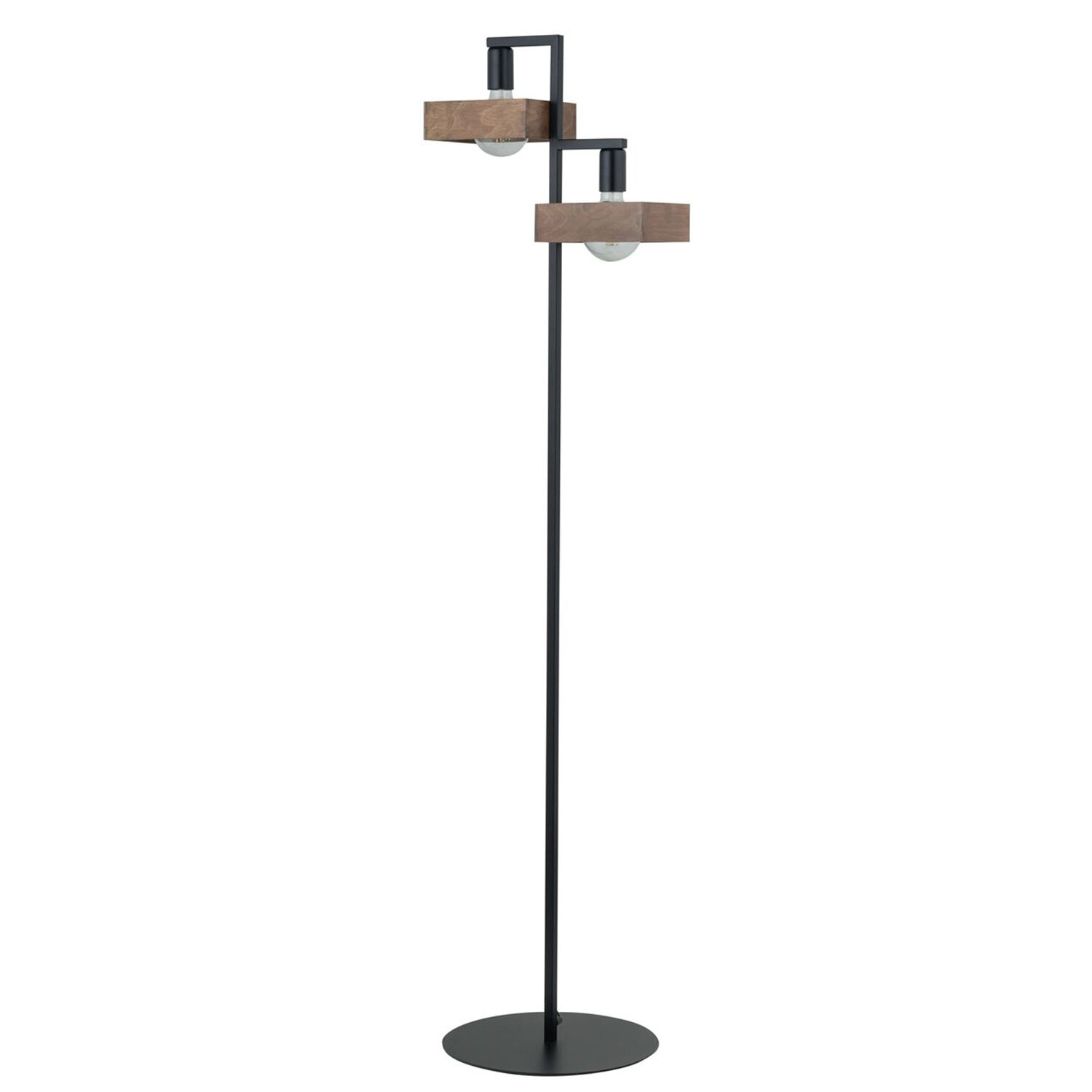 Lampadaire moderne noir métal bois lecture 160 cm de large