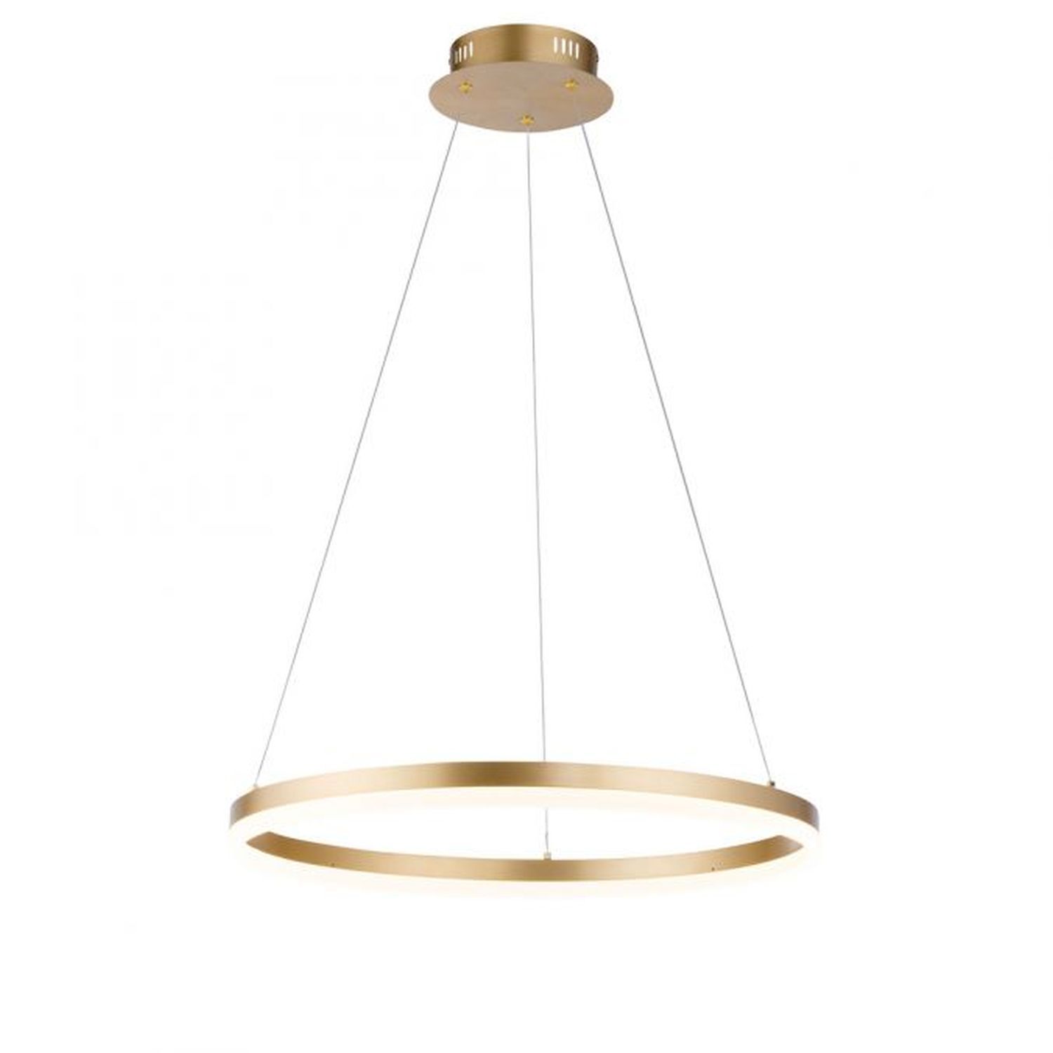 Suspension LED en laiton dimmable 3000 K Ø60 cm Anneau