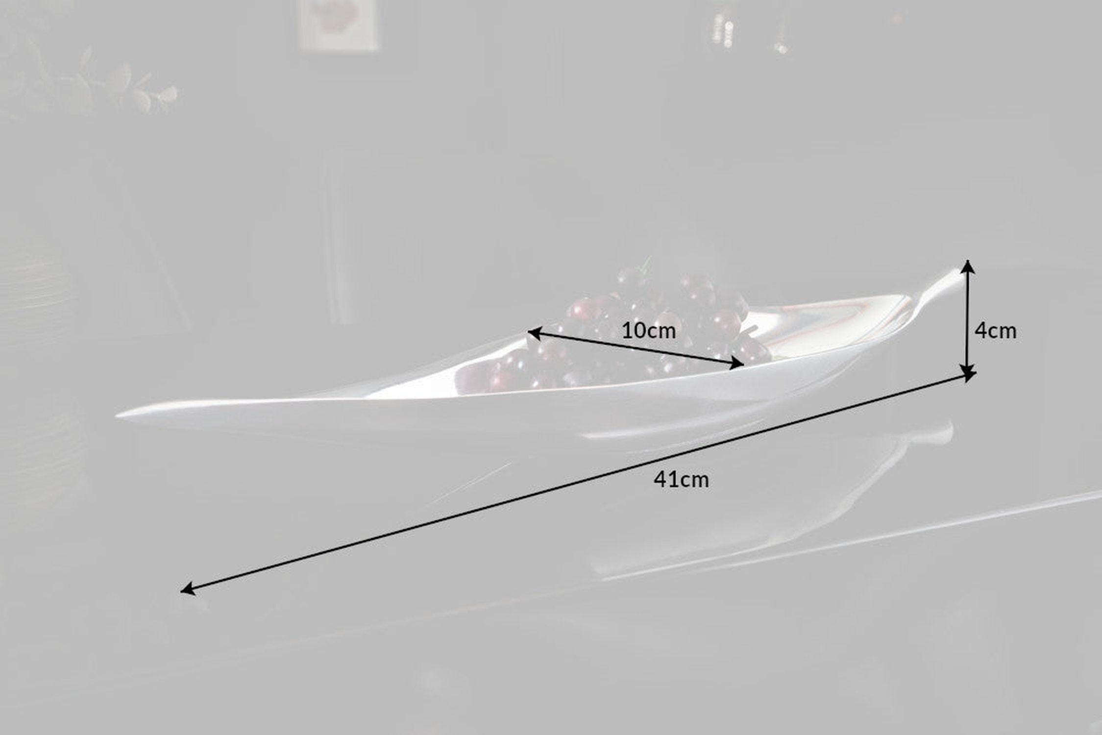 Coupe décorative en argent 40 cm petite en métal fait main