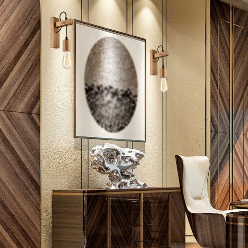 Applique murale Lampe en bois polyvalente Lampe AMIDA