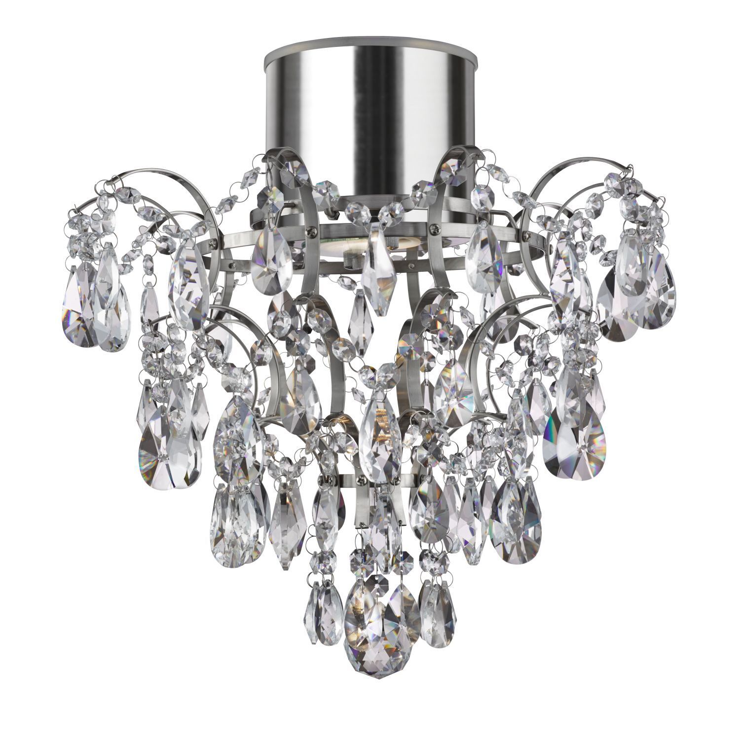 Lampe de plafond IP44 cristal Ø 36 cm GU10 chrome Salle de bains