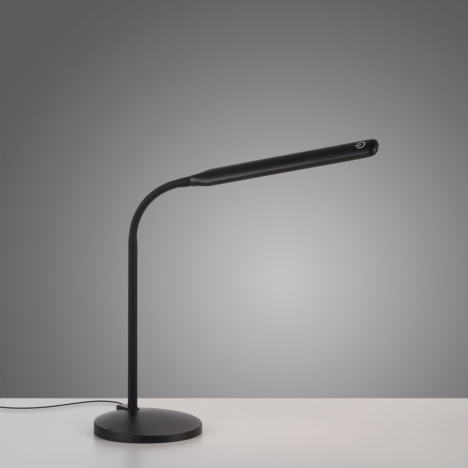 Lampe de bureau LED noire Touch 64 cm 6 W flexible
