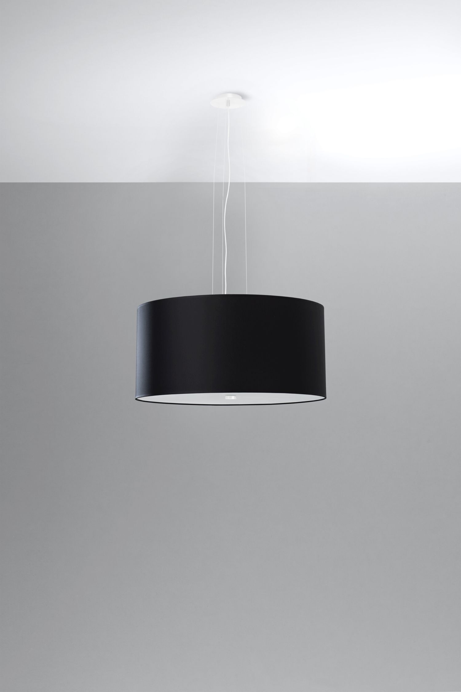 Suspension Tissu Verre Ø 50 cm Noir éblouissant rond