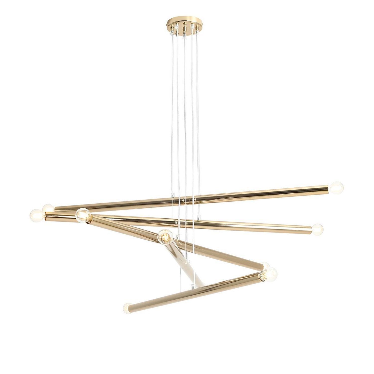 Elégante lampe à suspendre en métal doré E14 100 cm de long