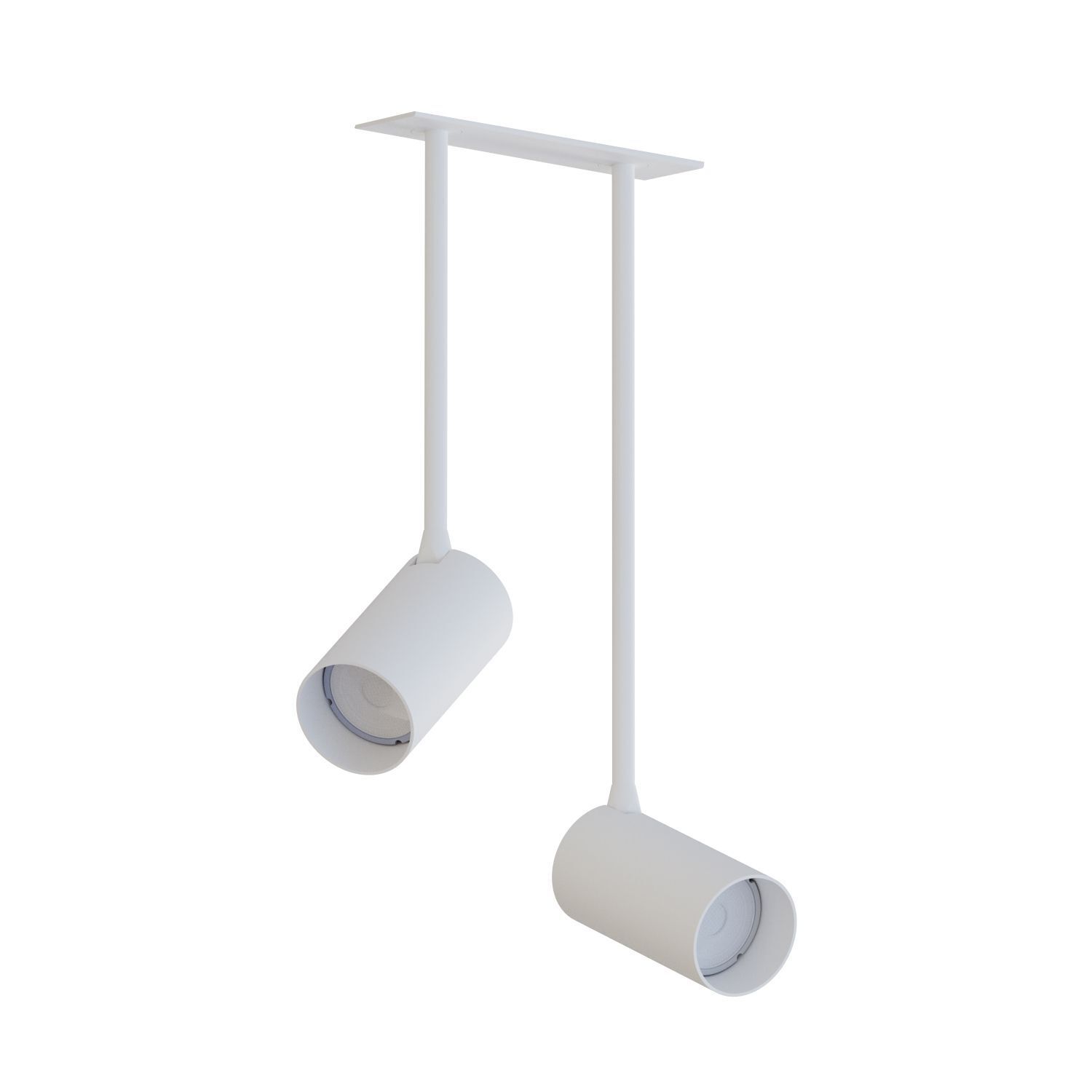 Spot de plafond blanc à 2 flammes encastré GU10 L : 17 cm Métal