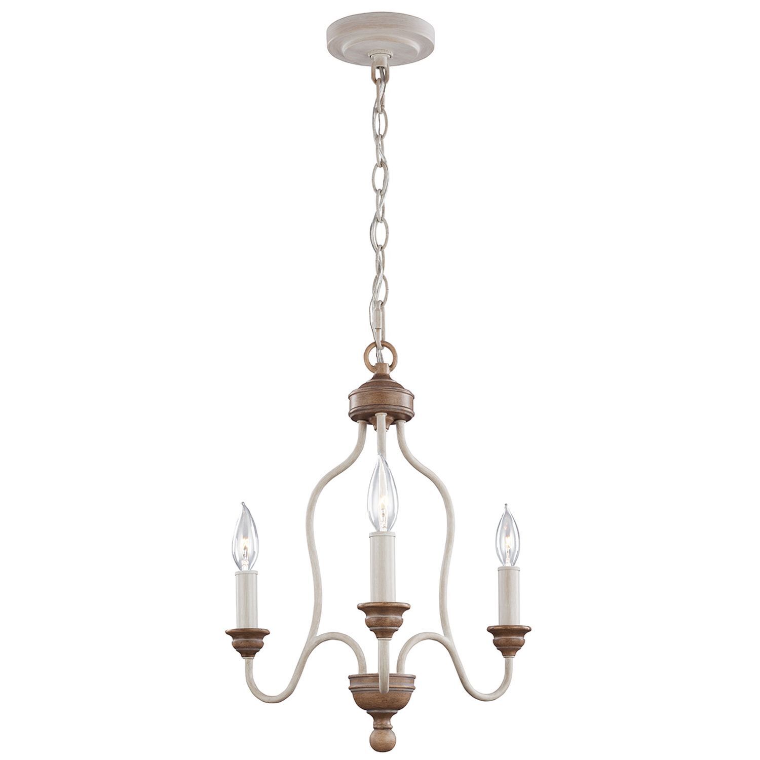 Lustre CANDELA 8 Shabby Blanc 3-flmg Lampe