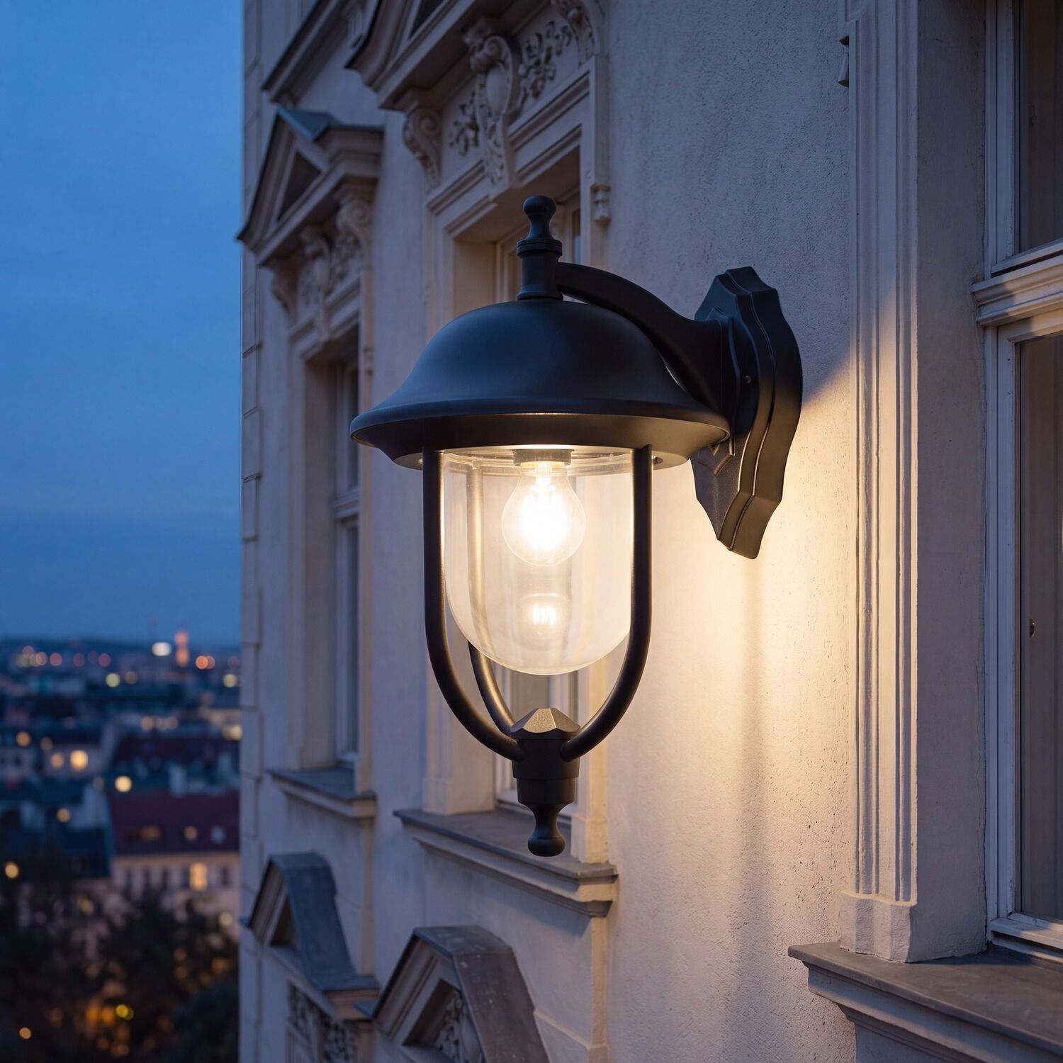 Lampe d'extérieur rustique noire IP43 résistante aux intempéries E27