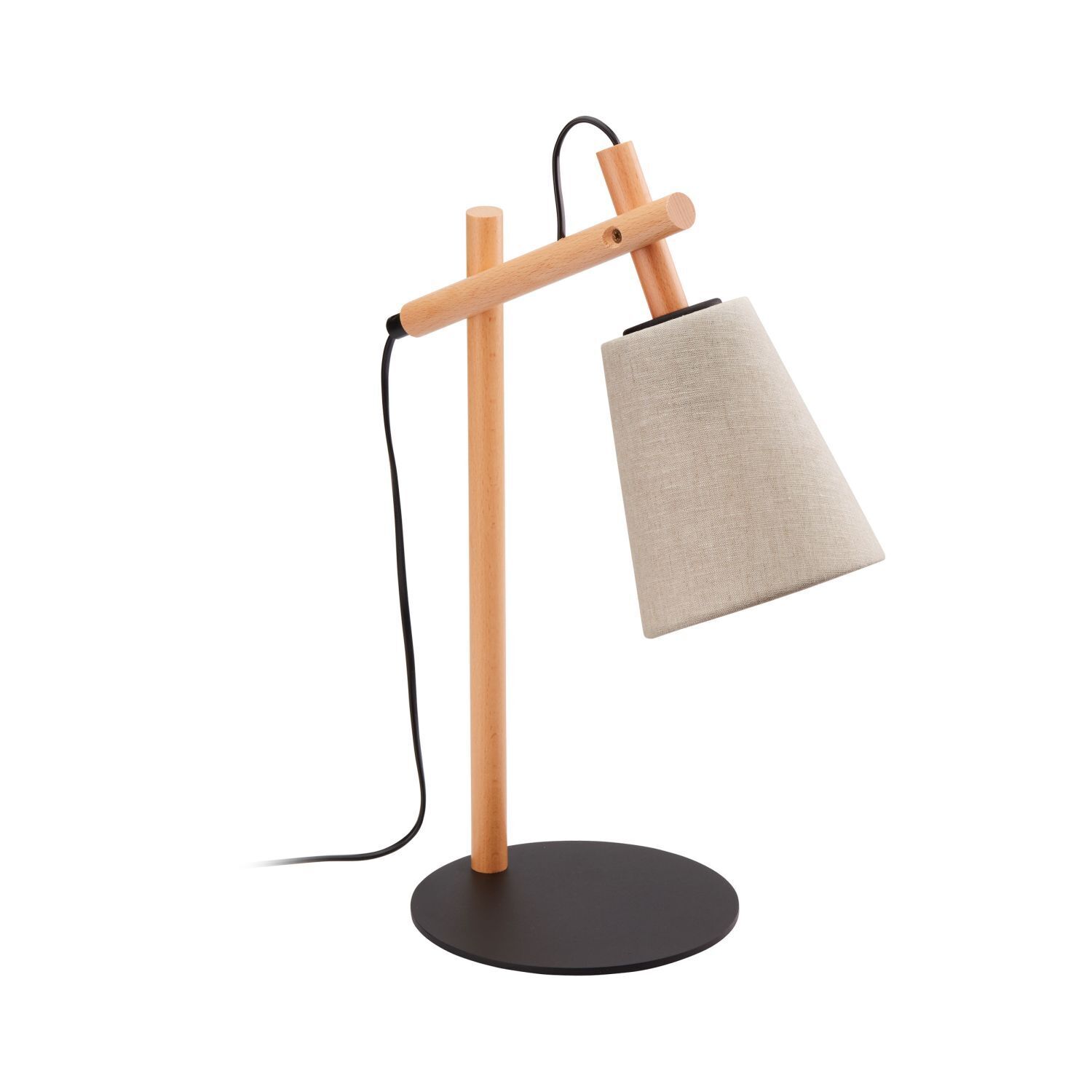 Lampe de table Scandinave Bois Lin 46 cm E27