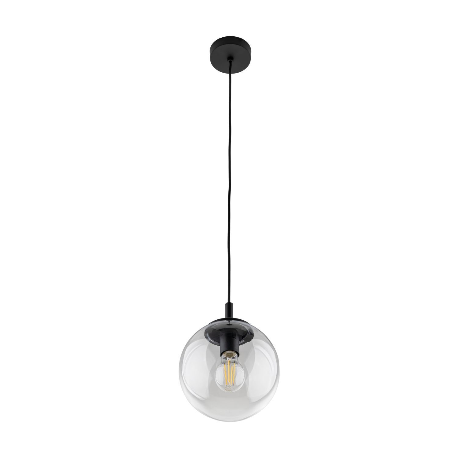 Lampe à suspendre verre métal Ø 30 cm rond E27 sphère H : max. 1,7 m
