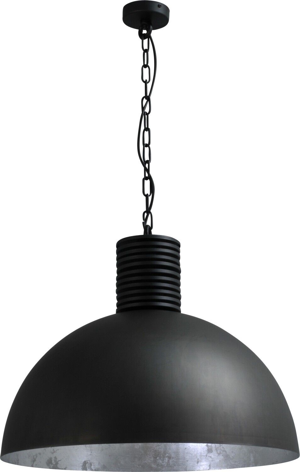 LARINO Lampe à suspendre Gris Métal Argenté Grand Ø60cm