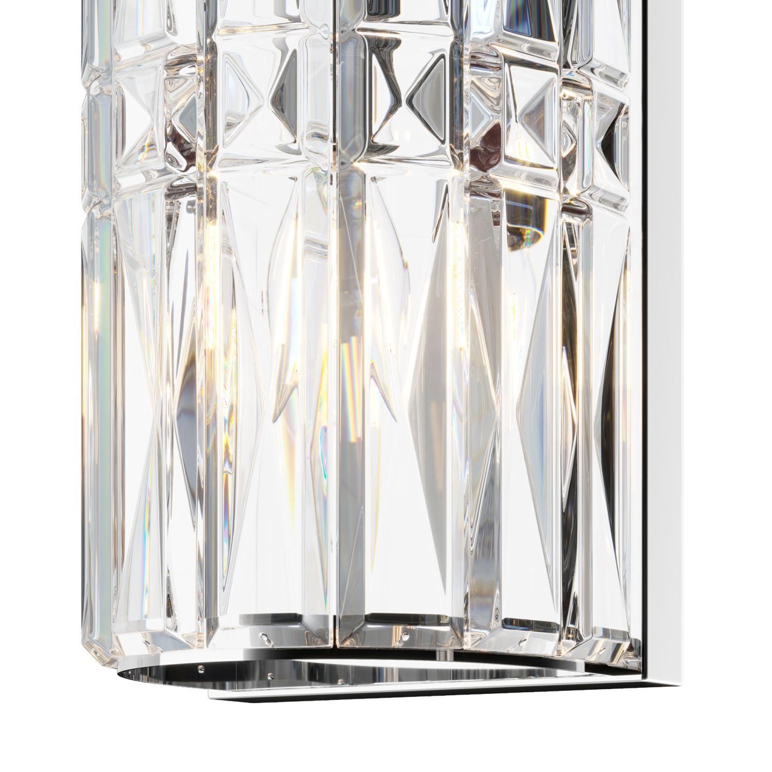 Wandleuchte Metall Glas E14 H: 75,2 cm Chrom 3-flammig Leuchter, Lampe, Deckenleuchte