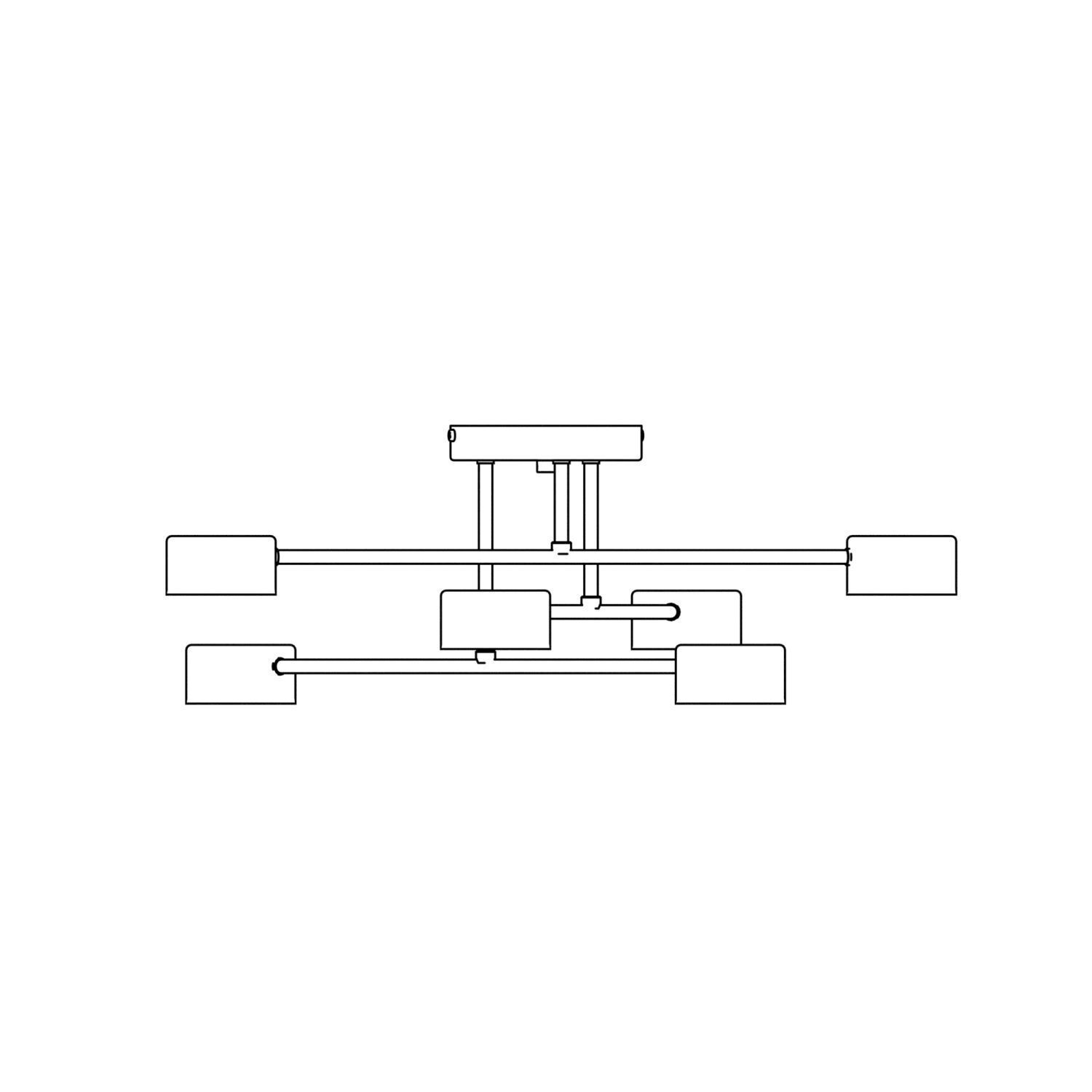 Plafonnier Blanc Métal accentué L:60 cm GX53