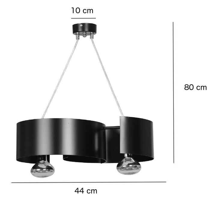 Lampe à suspendre moderne noir métal réglable en hauteur