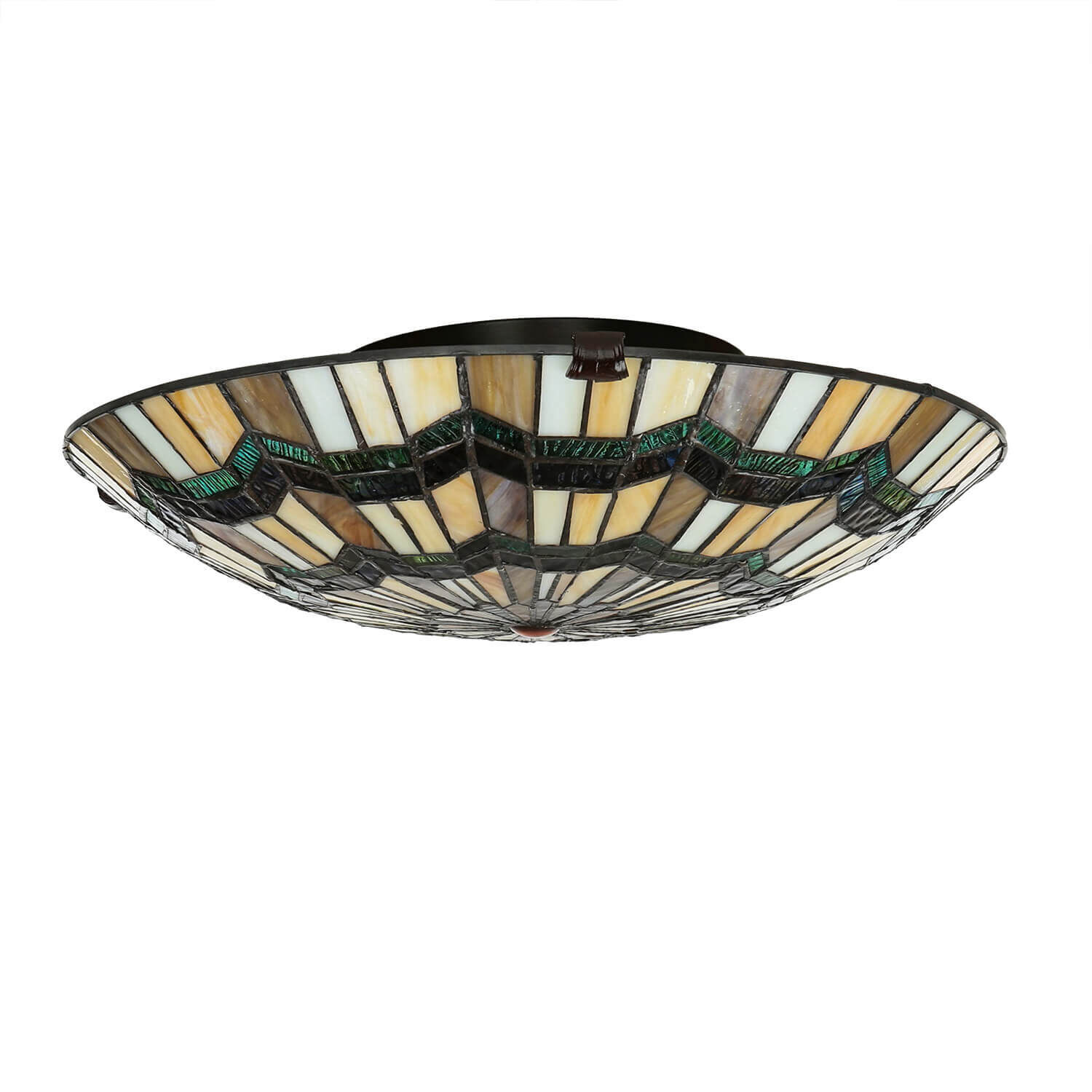 Premium Tiffany Lampe FARFALLA verre coloré ronde Ø42cm Deckenleuchte, Leuchte