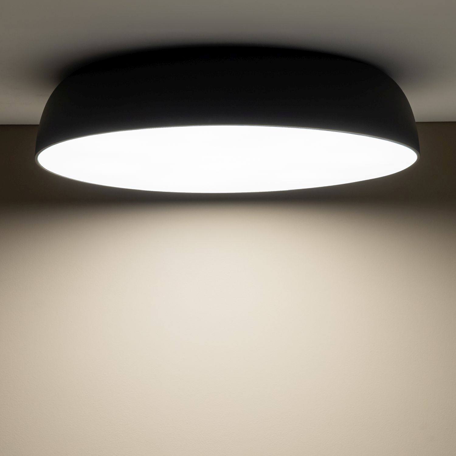 Plafonnier rond E27 anti-éblouissement 10-flmg L:78 cm en gris