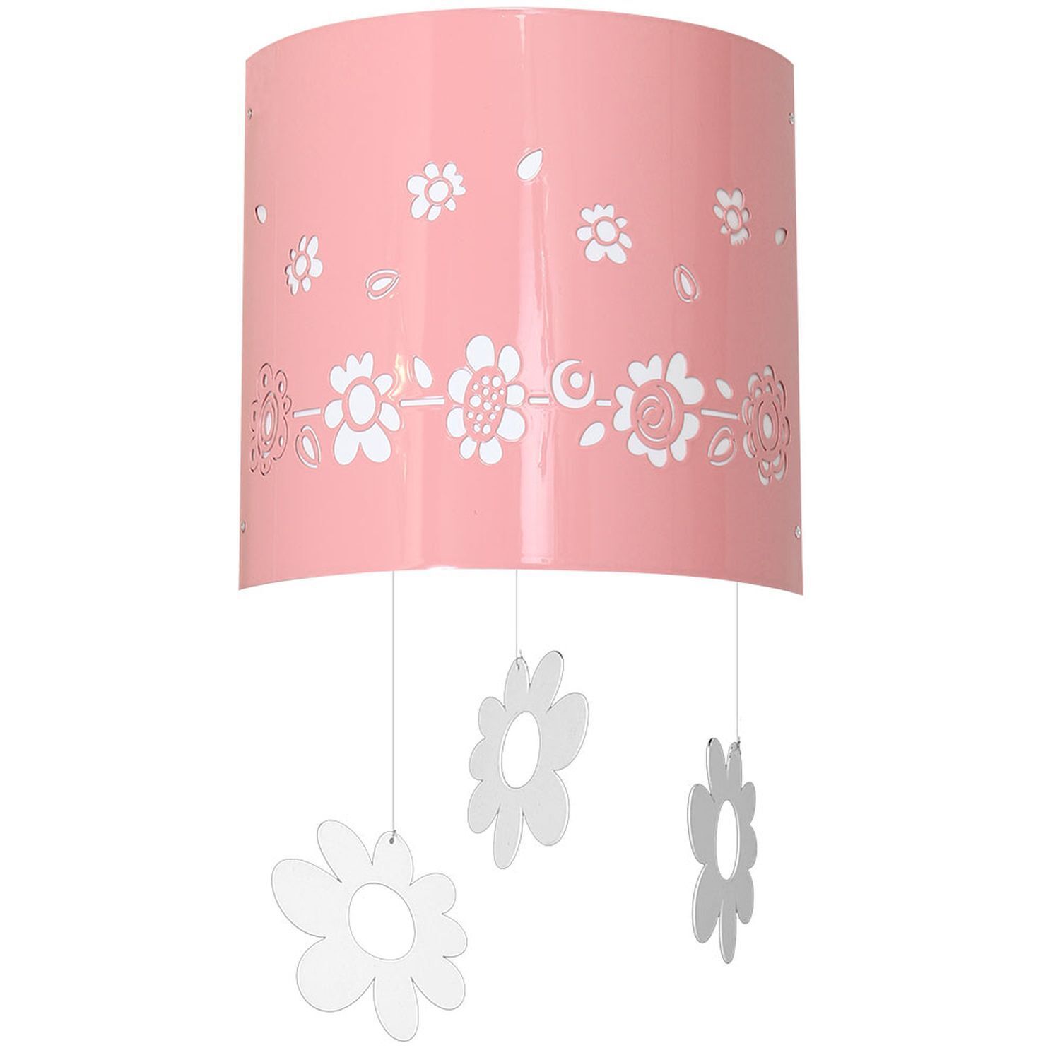 Lampe pour enfants Fille Fleur rose Applique