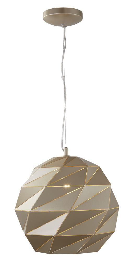 Lampe à suspendre en or métallique E27 D : 32 cm Métal Moderne