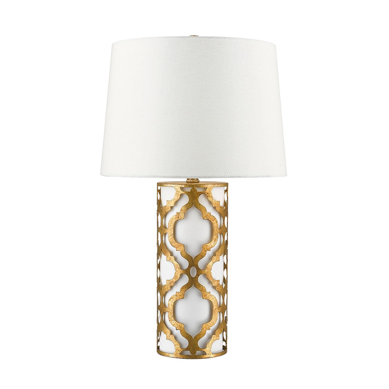 Lampe de table design blanc feuille d'or antique 69cm de haut