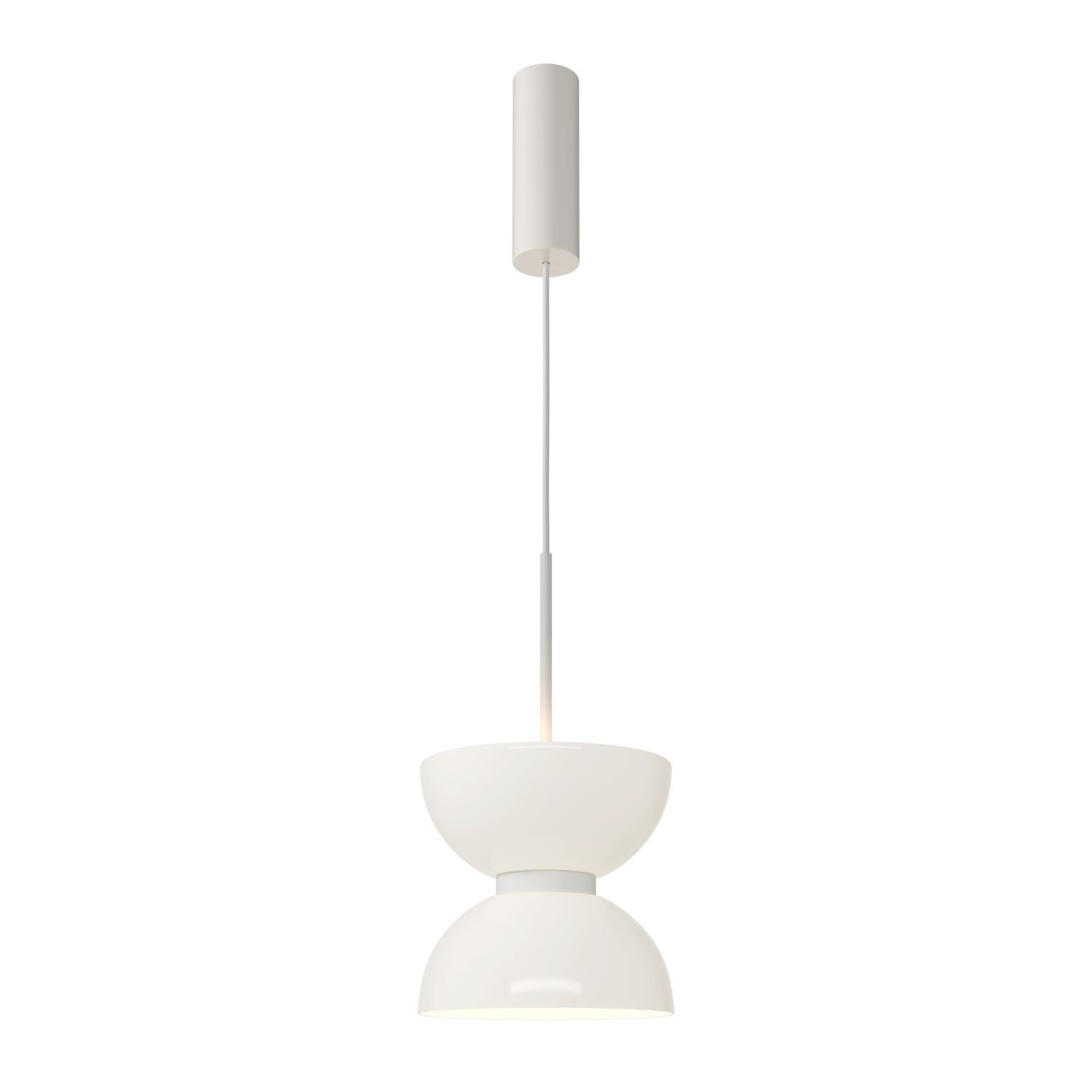 Lampe à suspendre LED métal verre D : 22 cm H : max. 350 cm Blanc