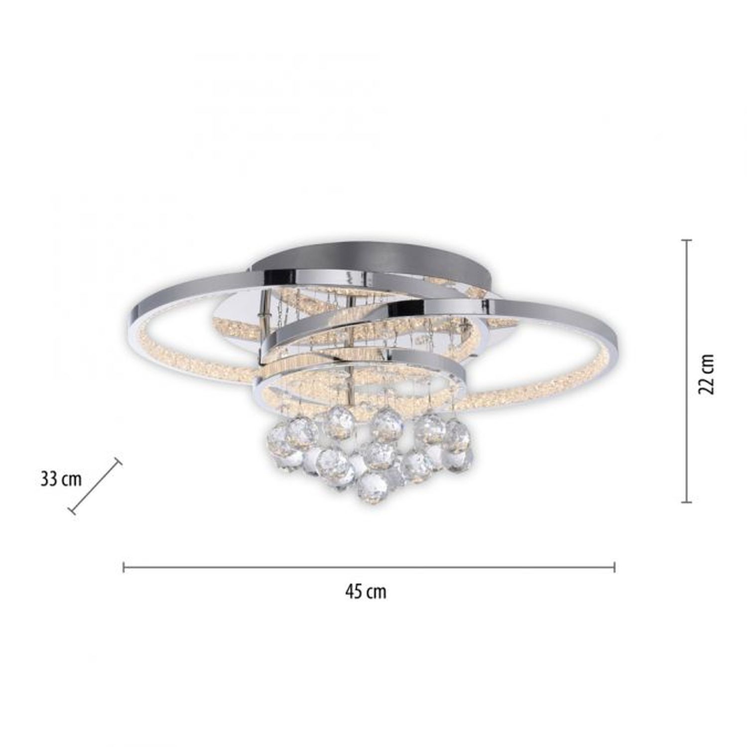LED Deckenlampe mit Kristallanhänger in Chrom warmweiß Deckenleuchte, Zubehör