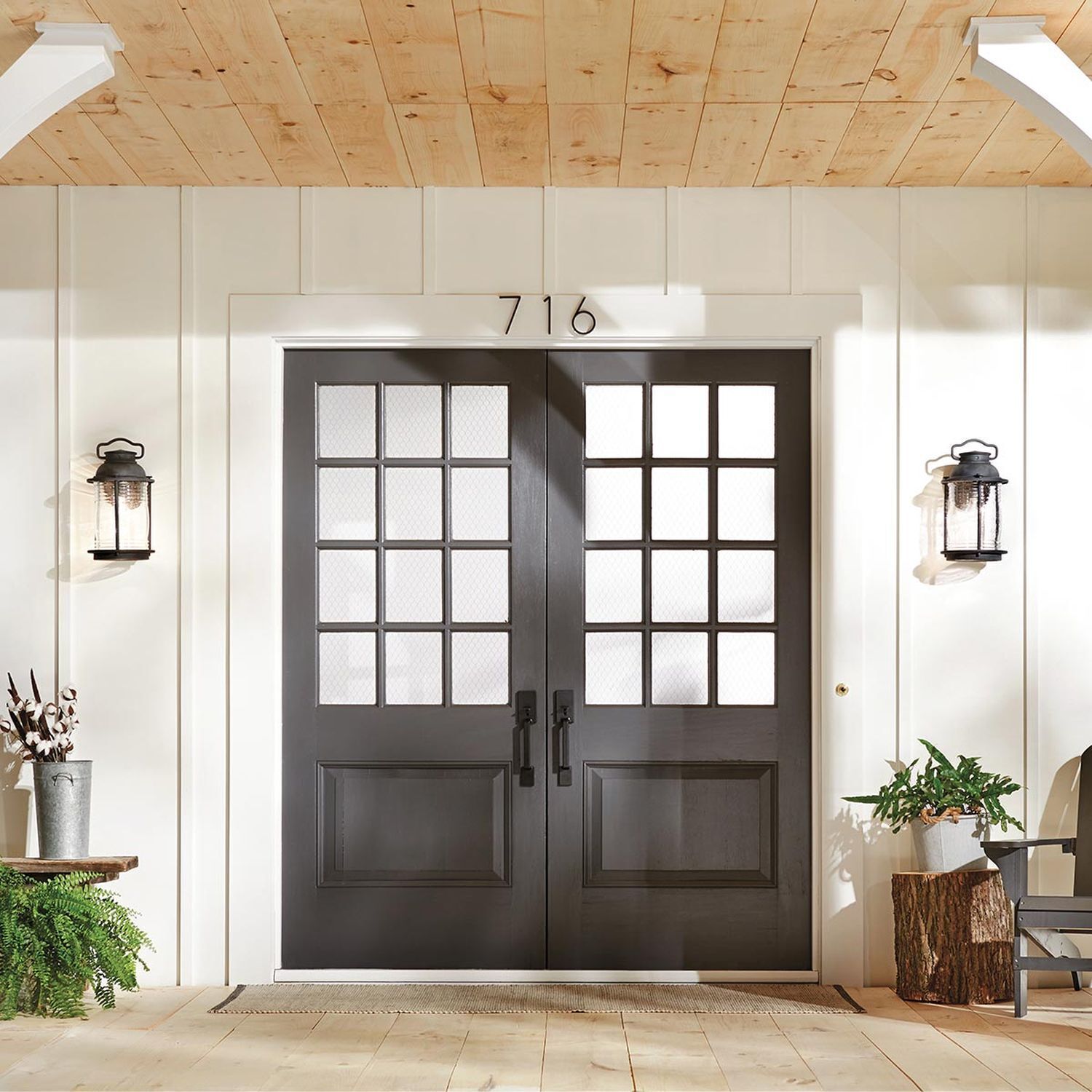 Applique extérieure E27 IP44 40,4 cm de haut Vintage verre Alum Tür, Foyer, Drinnen, Wohnen, Innenarchitektur