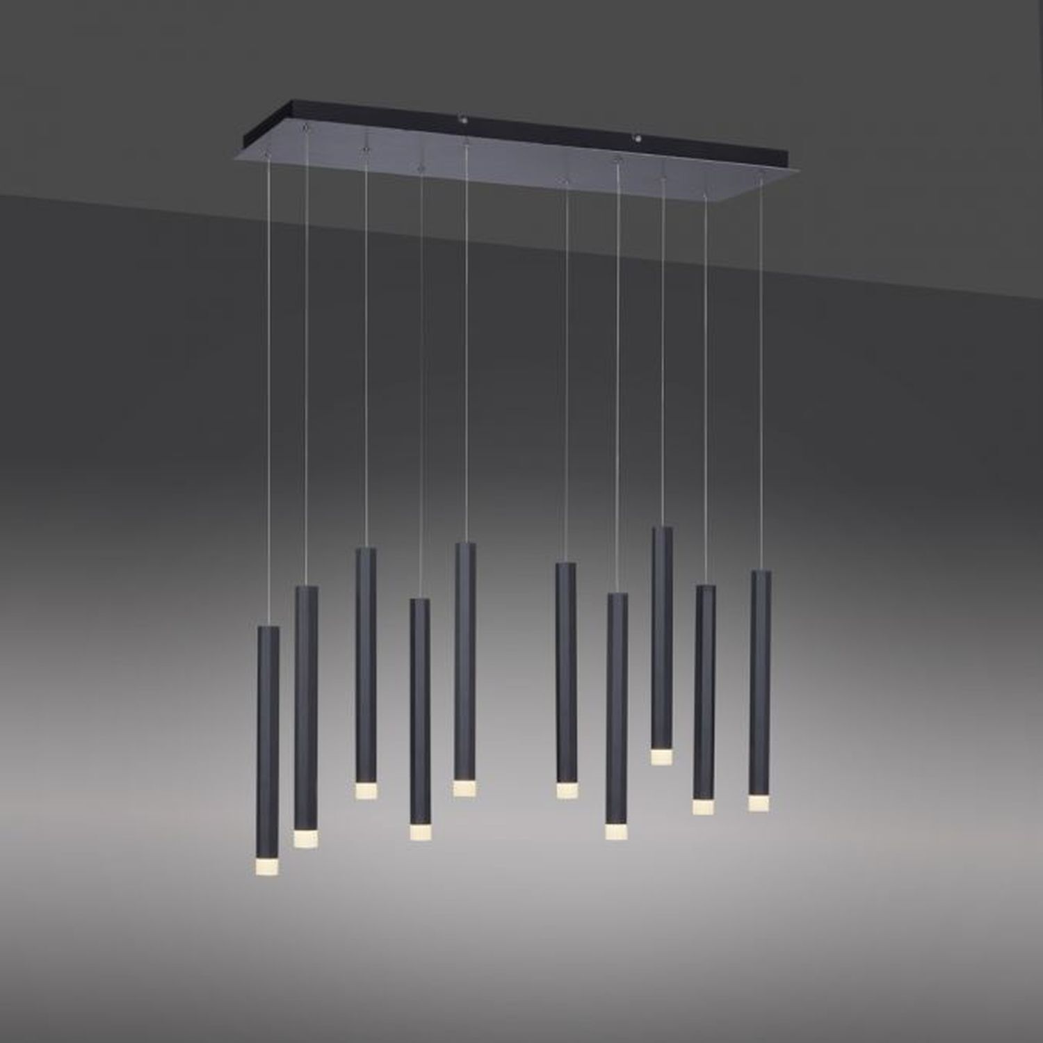 Lampe LED à suspendre métal 3000 K blanc chaud 550 lm noir