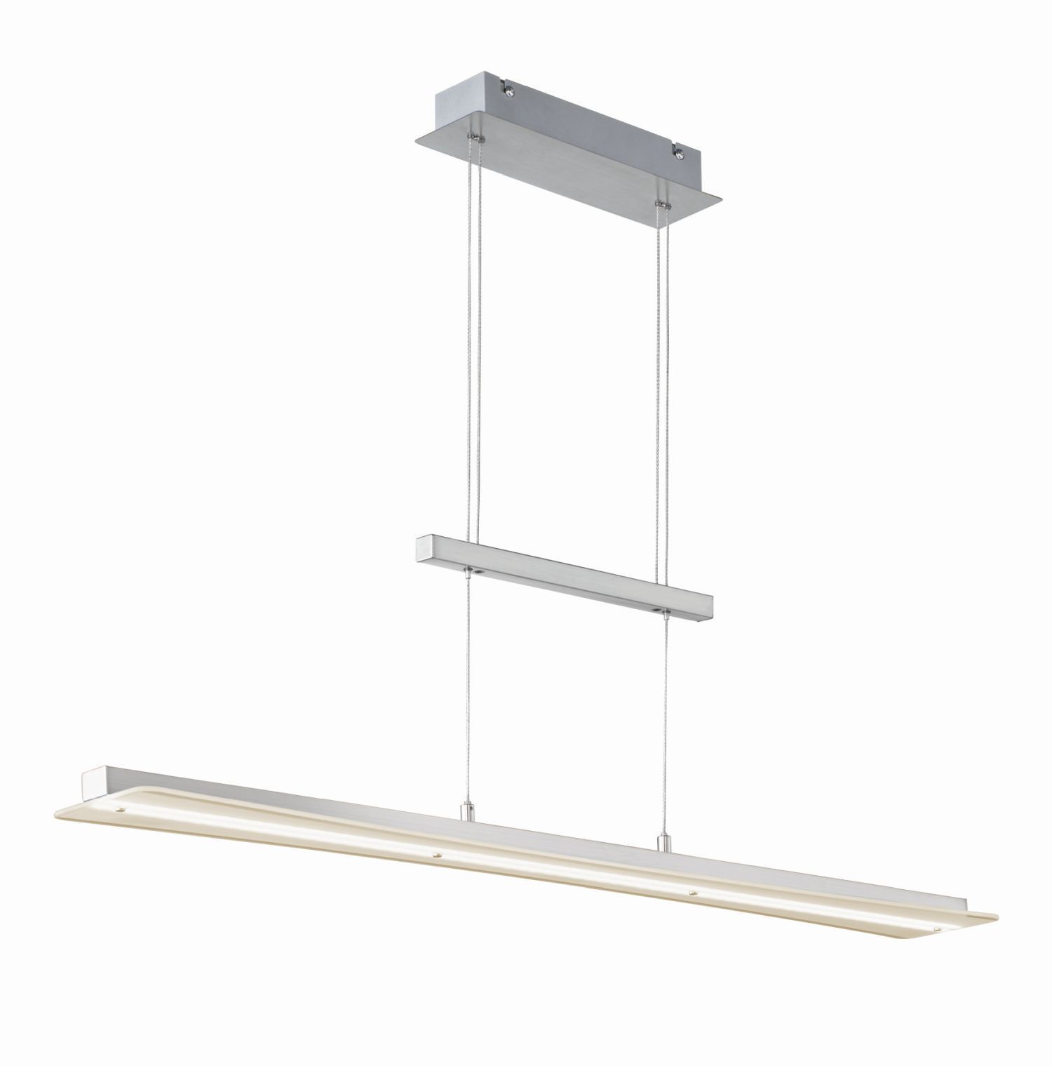 Grande lampe LED à suspendre métal verre Touch Dimmer Nickel Leuchte