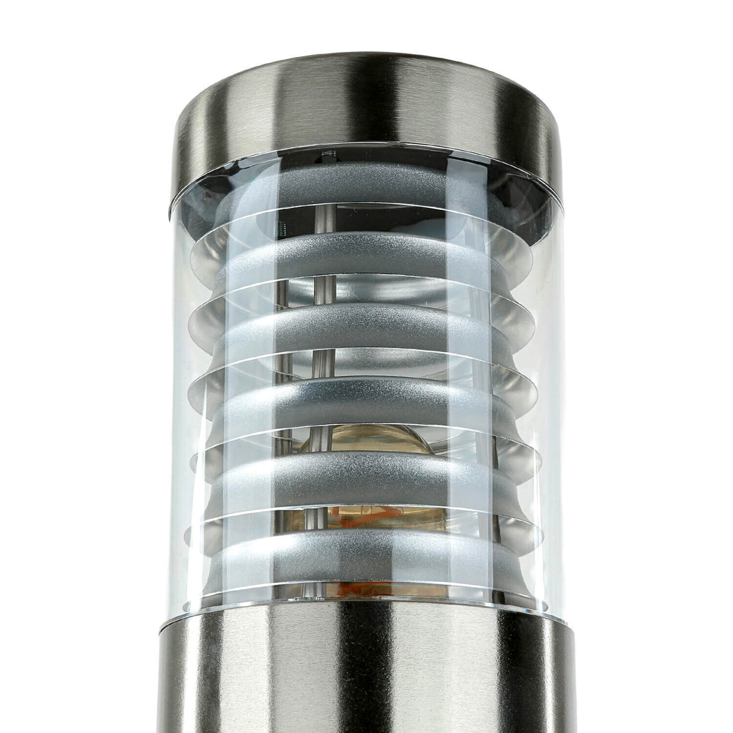 aussenlampe-wegleuchte-gartenlampe-draussen-edelstahl-stabil-rund-ip44-silber-02 Wandleuchte, LED-Lampe, Edelstahl, Gitterleuchte, moderne Leuchte