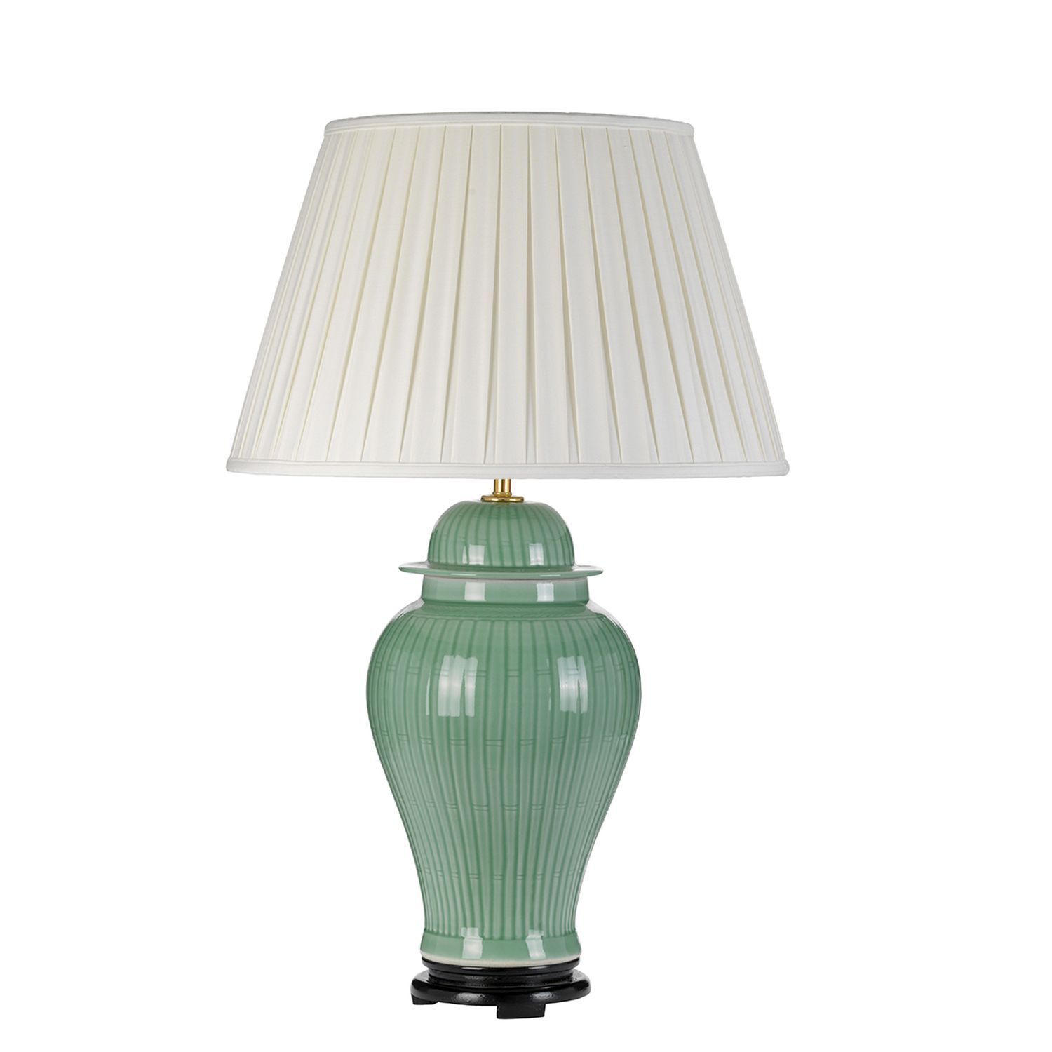 Lampe de table Crème Vert 81cm de haut Céramique Tissu