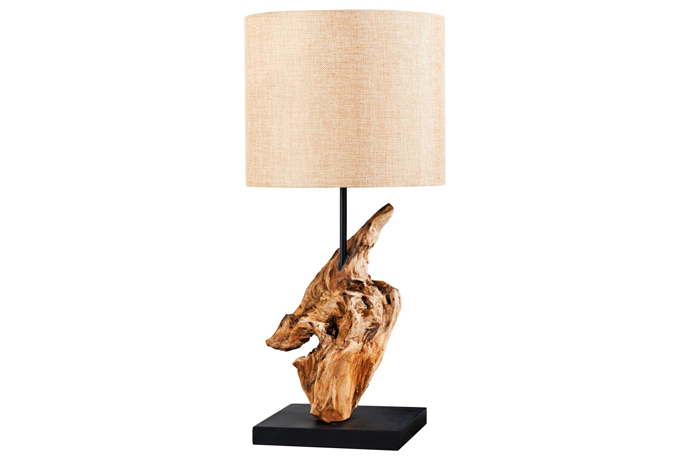 Lampe de table moderne tissu anti-éblouissant bois E27 58 cm grand