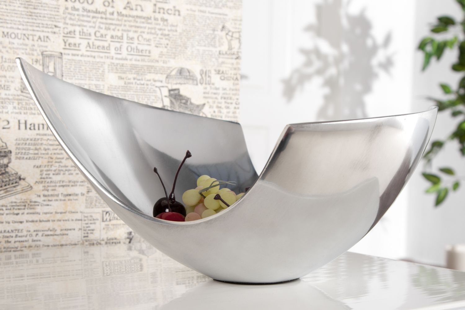 Obstschale Aluminium 25x13 cm in Silber Schale