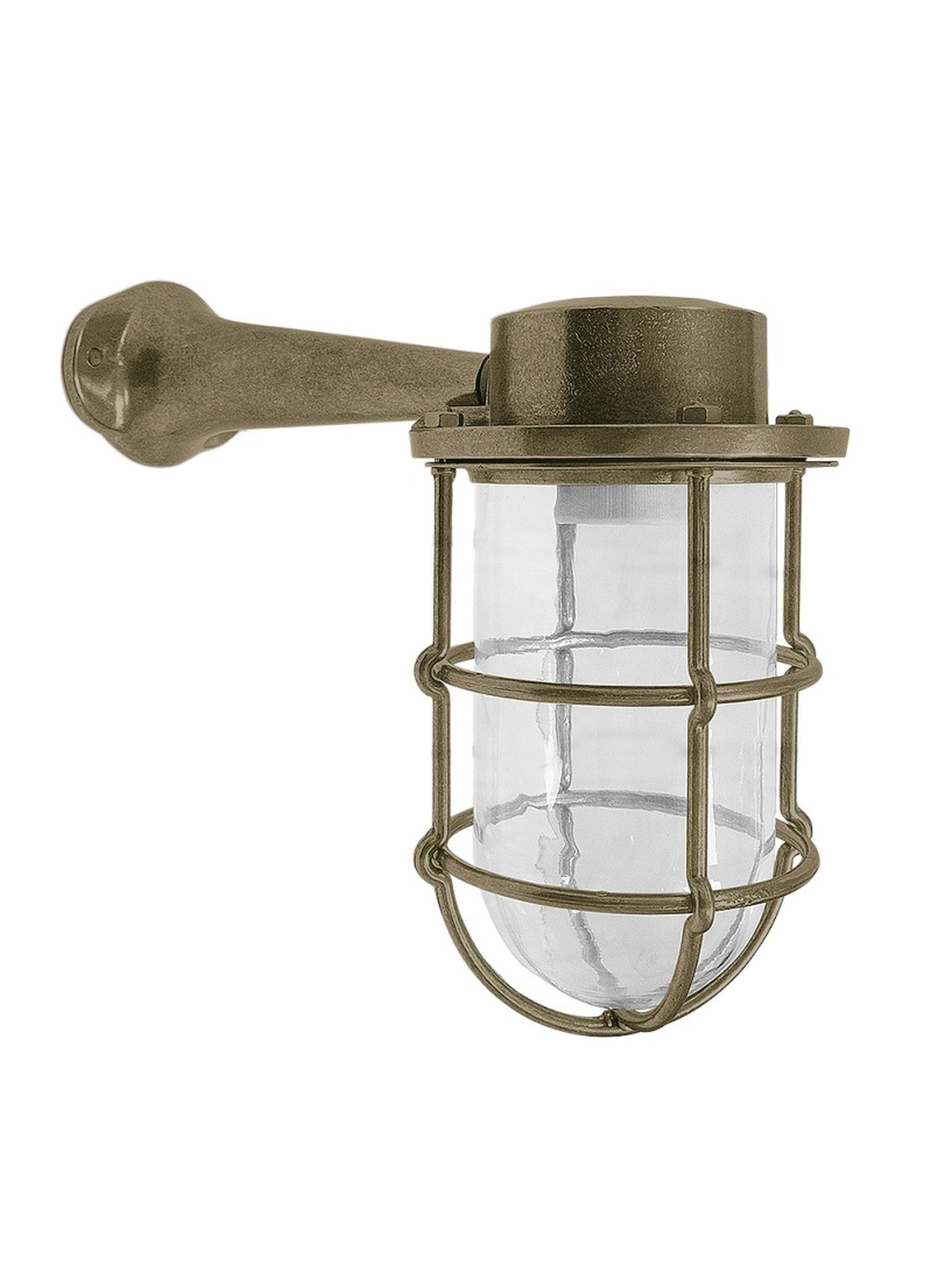 Applique murale extérieure verre laiton E27 IP44 H : 21 cm Maritim