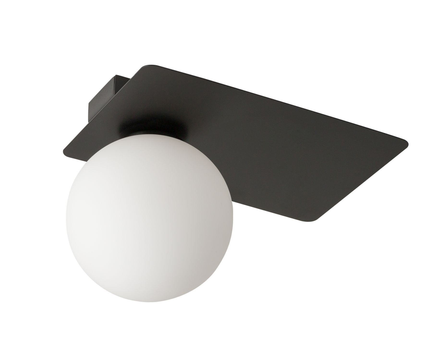 Plafonnier noir Abat-jour en verre anti-éblouissement Ø21,1 cm rond
