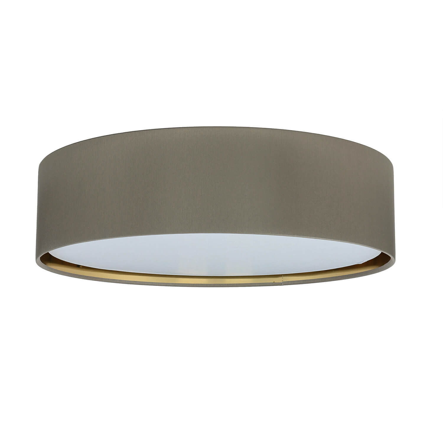 Plafonnier rond pour 4x E27 tissu en beige or