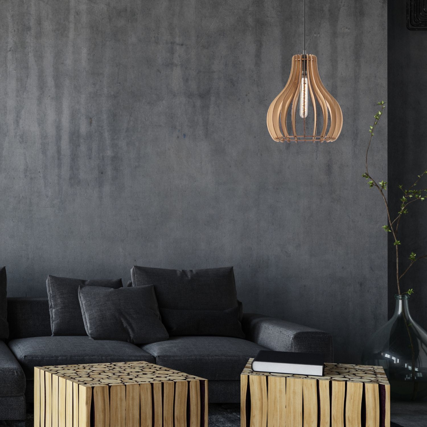 Sofa, Wohnzimmer, Couch, Holztable, Lampe