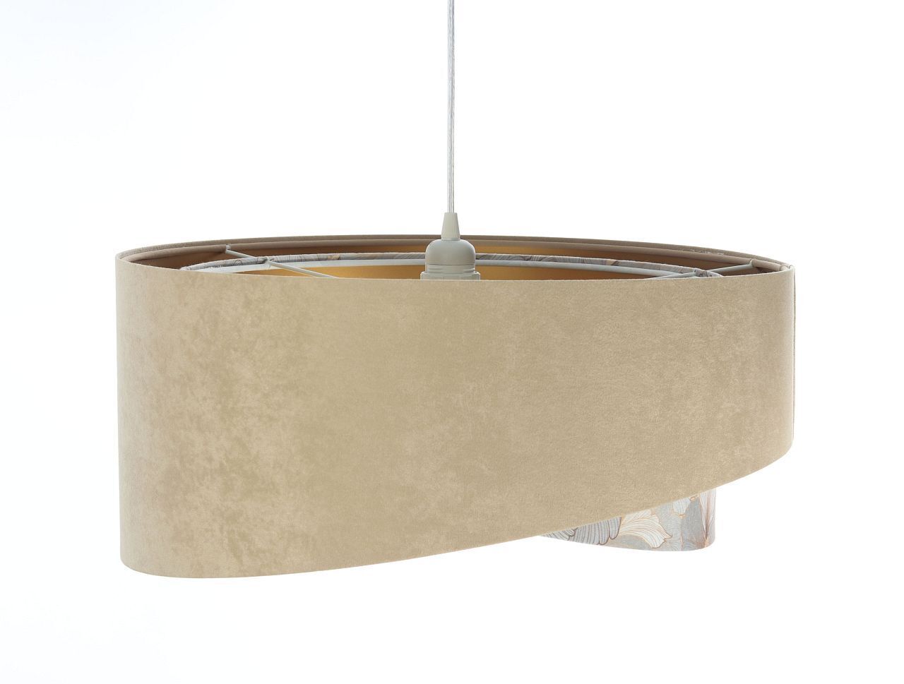 Suspension ronde D : 50 cm E27 Tissu aspect velours