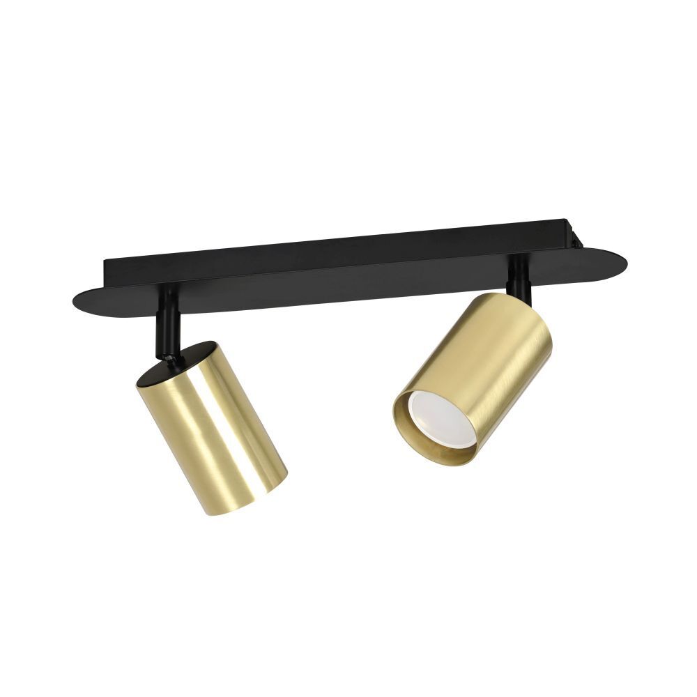 Plafonnier noir or 2 flammes GU10 ELLIOT