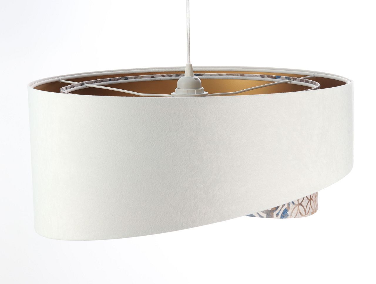 Lampe à suspendre ronde D : 50 cm E27 Tissu aspect velours KARIM