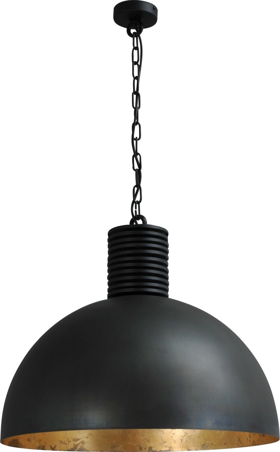 LARINO Lampe à suspendre Gris Métal Or Grand Ø60cm