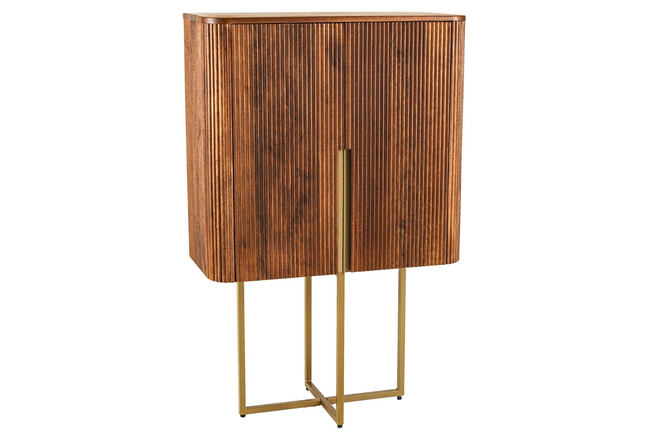 Highboard bois métal 80 x 125 cm Art Déco Design à lamelles