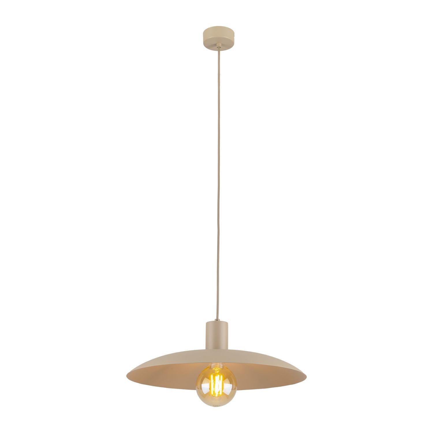Lampe à suspendre ronde métal gris sable Ø41 cm E27 Loft