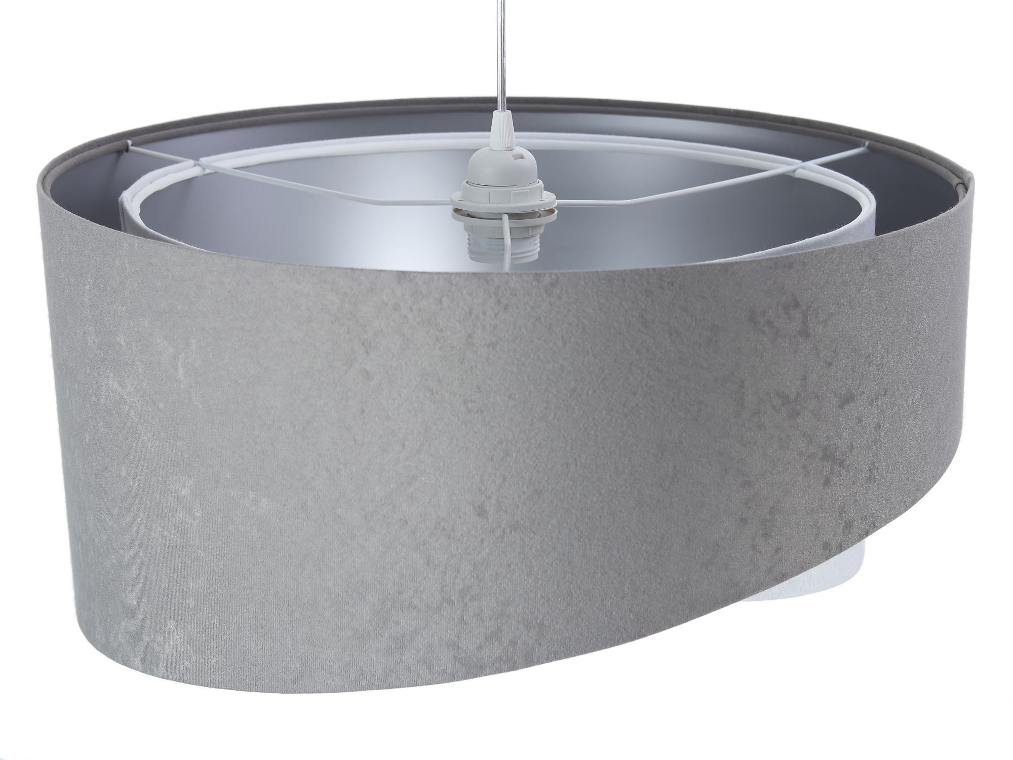 Lampe suspendue Table de salle à manger ronde Gris Blanc Argent Ø50cm