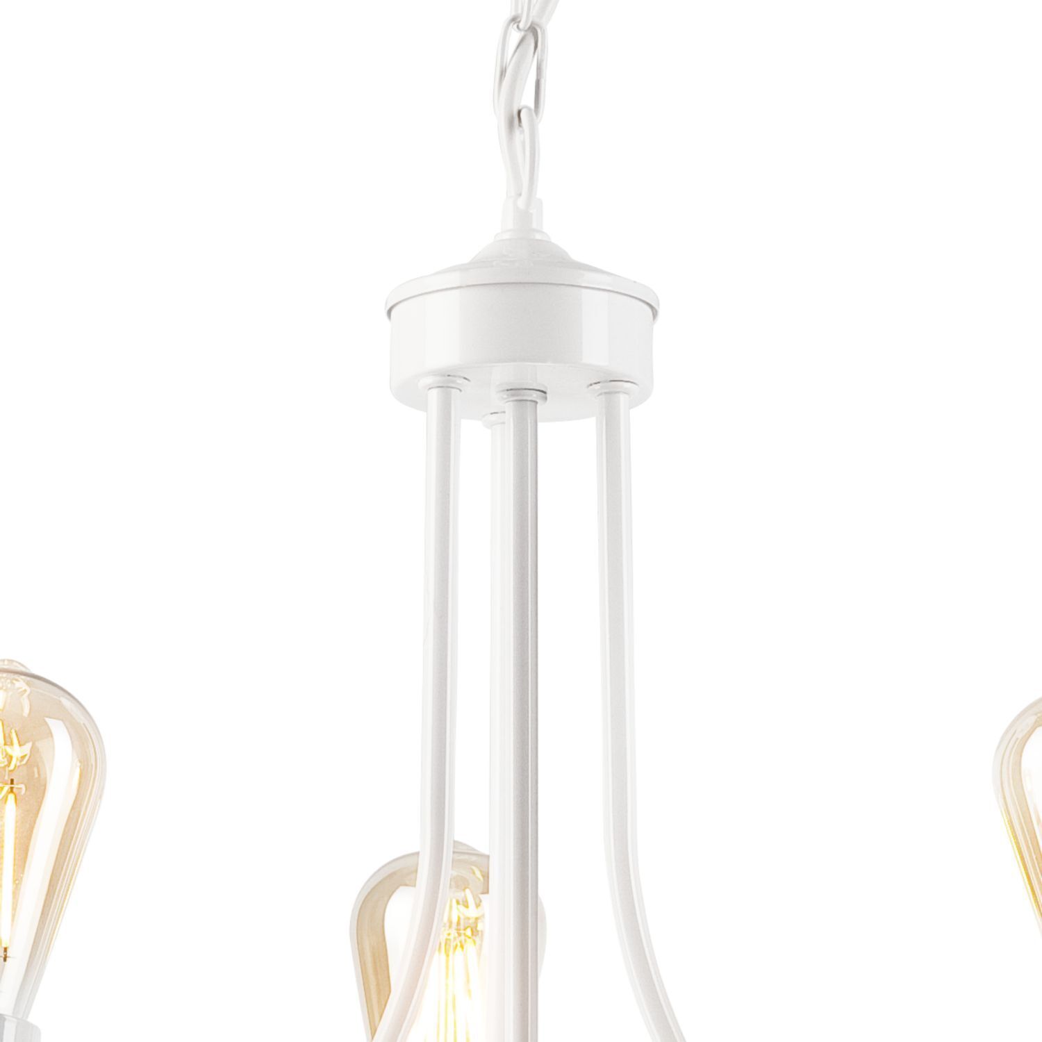 Lustre blanc 3 flammes E27 Ø 42 cm Métal Rustique
