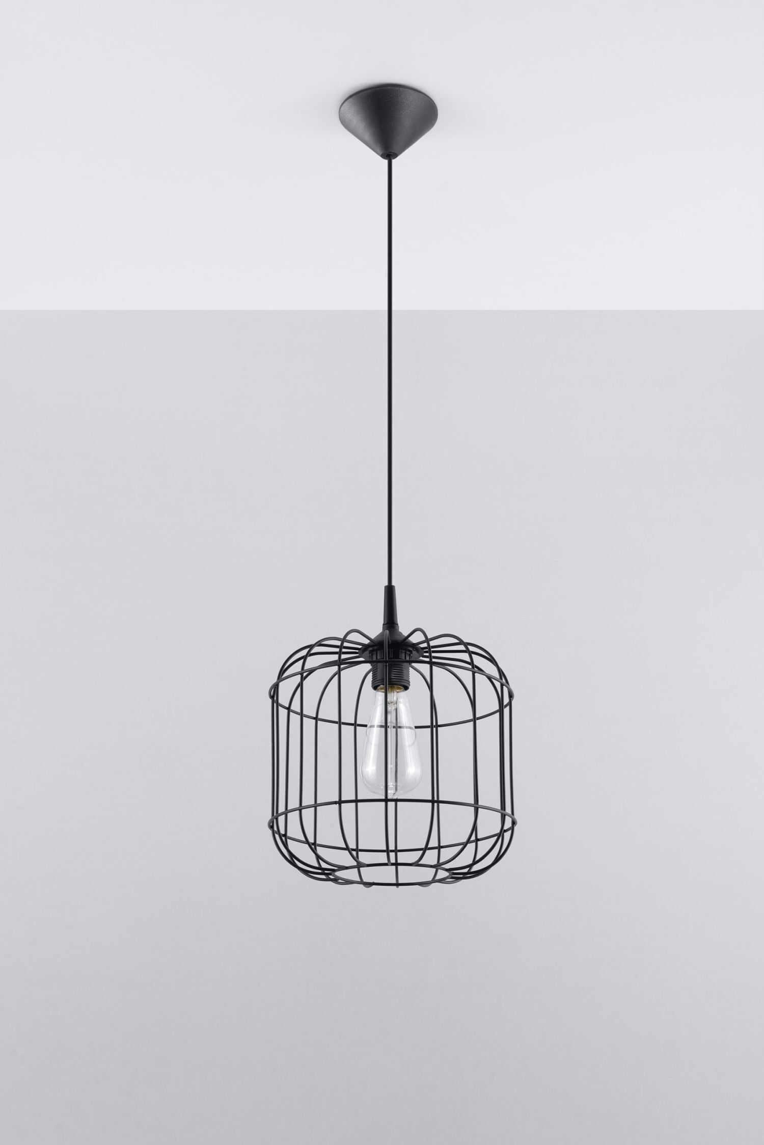 Suspension Noir Ø 23 cm E27 Métal MISAM