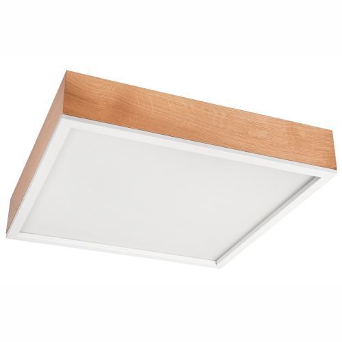Plafonnier en bois Abat-jour en verre E27 L:48 cm faible éblouissement