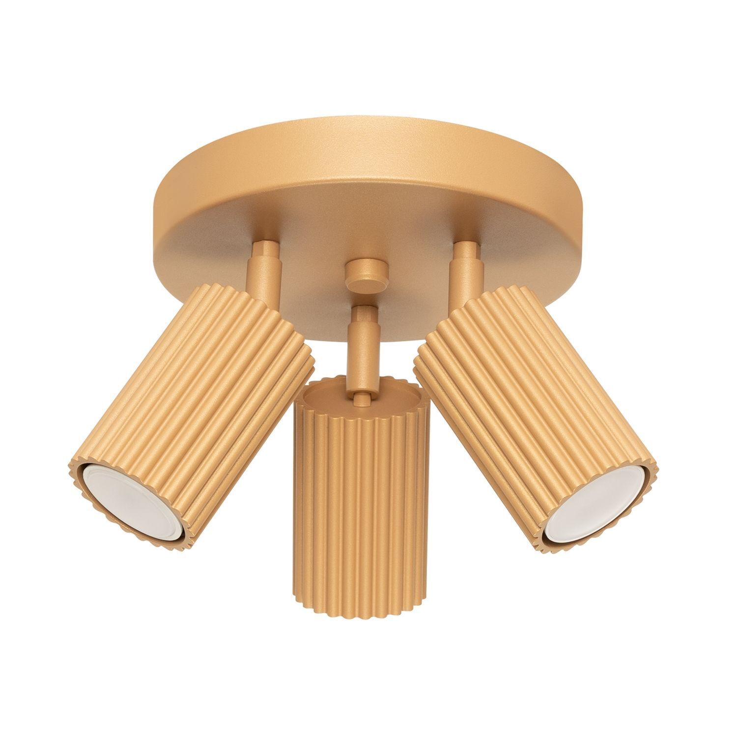 Projecteur de plafond 3 flammes GU10 Ø 19,5 cm petit rond en or