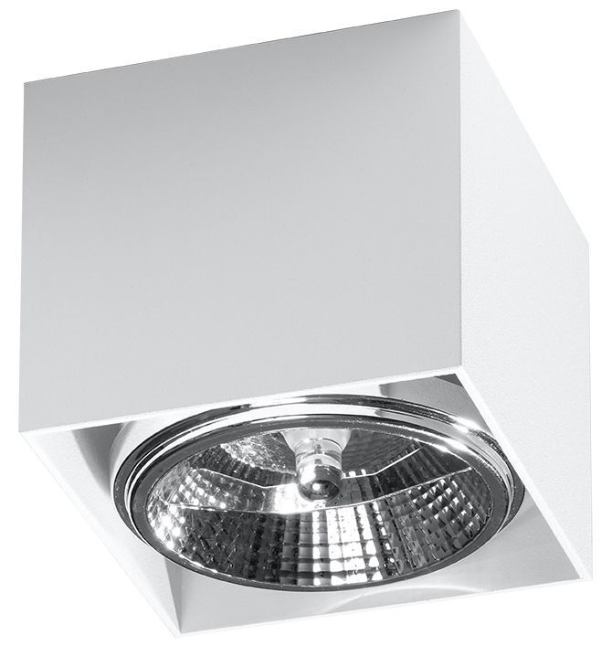 Spot blanc plafond L:12cm petit GU0 aluminium
